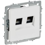 BRITE Розетка компьютерная двойная кат.5E RJ45 РК10-2-БрАБ арктический белый IEK
