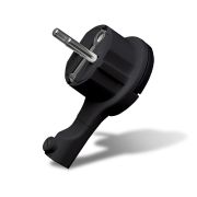 Вилка-невидимка с заземлением черная 16 А 250 В