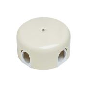 Распределительная коробка 110мм, пластик, цвет Слоновая кость (4 кабельных ввода в комплекте)