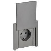 FORTE&PIANO Розетка 1-местная с заземлением с защитными шторками и крышкой безвинтовое крепление 16А IP44 FP519 сталь IEK