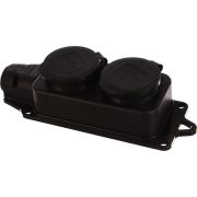 Колодка двухместная однофазная с заглушками каучук