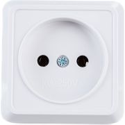 OKTAVA Розетка 1-местная без заземления для открытой установки 10А РС20-2-ОБ белый GENERICA