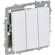 BRITE Выключатель 3-клавишный 10А ВС10-3-0-БрАБ арктический белый IEK