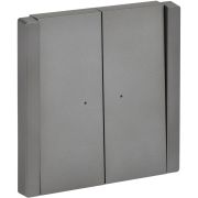 FORTE&PIANO Выключатель 2-клавишный проходной с индикацией 10А FP508 сталь IEK