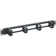 Органайзер кабельный 19 дюйм 1U 4 кольца черный