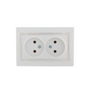 MIRA Розетка двойная без заземления белая