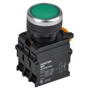 Кнопка с подсвет. и фикс. d=22мм 1NO+1NC зелёная MASTER