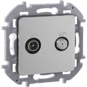 Розетка двойная TV+SAT тип звезда двухкабельная алюминий INSPIRIA