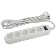 Фильтр сетевой USF-5es-1.5m-W с базовой защитой с заземлением с выключателем 5 розеток 1,5м 10А белый