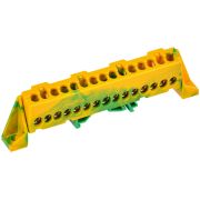 TEKFOR Шина PE земля в комбинированном DIN-изоляторе Стойка 6х9-15-ЖЗ IEK