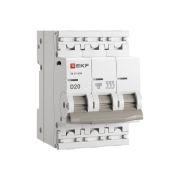 Выключатель автоматический трехполюсный 3P 20А (D) 6kA ВА 47-63N M636320D PROXIMA EKF