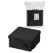 Распаячная коробка ОП 100х100х55мм крышка IP54 8вх. черная инд. штрихкод TDM