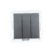 BRITE Выключатель трехклавишный 10А ВС10-3-0-БрЧ черный