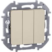Выключатель 3-клавишный 10АХ слоновая кость INSPIRIA