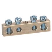 Шина NO-122-12 PEN земля-ноль 6х9мм 4/1 латунная с креплениями по центру