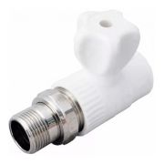 Кран для радиатора прямой 20x1/2' полипропиленовый PPR белый