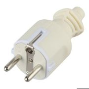 Вилка c/з 16A прямой ввод ПВХ оболочка белая 10/200/6000 V4W