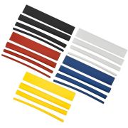 Набор трубок термоусадочных ТТУ 2/1 4/2 6/3 8/4 желтый/синий/красный/черный/белый 20х8см