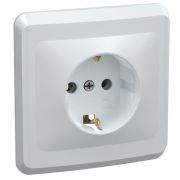 VEGA Розетка 1-местная с заземлением без защитных шторок 16А РС10-3-ВБ белый GENERICA