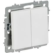 BRITE Выключатель 2-клавишный 10А ВС10-2-0-БрАБ арктический белый IEK