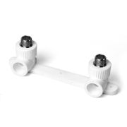 Планка монтажная 20x1/2' НР для смесителя, с водорозетками, полипропиленовая PPR белая
