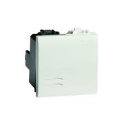 Выключатель одноклавишный, 2 модуля, белый