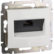 Розетка компьютерная RJ45 категория 5Е UTP с захватами белый VALENA