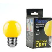 Лампа светодиодная LED 1вт Е27 желтый (шар)