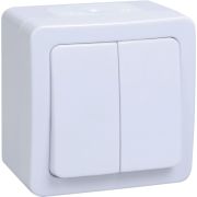 Гермес PLUS Выключатель двухклавишный ВС20-2-0-ГПБ наружный IP54