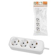 Удлинитель 3 гнезда. 5 метров. с/з.16 А. 3680 Вт. белый. НАРОДНЫЙ