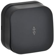 GLORY Выключатель 1-клавишный для открытой установки проходной 10А ВСп10-1-0-ХЧм черный матовый IEK