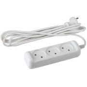 Удлинитель без заземления, 2х1мм2, 10А, ПВС, 3 гнезда, 3м 20/600 U-3-3m-2x1