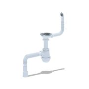 сифон для мойки ани грот 3 1/2'X40 с гибким переливом, круглый для мойки и гофрированной трубой 40х40/50