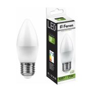 Лампа светодиодная LED 7вт Е27 белый матовая свеча