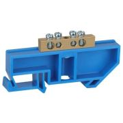 Шина NO-222-43 N ноль на DIN-изоляторе ШНИ-6х9-4-Д-синий