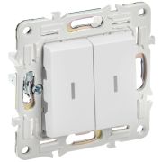 SKANDY Выключатель 2-клавишный с индикацией 10А SK-V09W арктический белый IEK