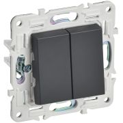 SKANDY Выключатель 2-клавишный 10А SK-V04T титан IEK