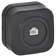 GLORY Розетка для открытой установки компьютерная RJ45 кат.5E РК10-ХЧм черный матовый IEK