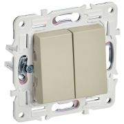 SKANDY Выключатель 2-клавишный проходной 10А SK-V05B бежевый IEK
