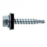 Саморез кровельный 5.5х19 сверлоконечный шайба EPDM покрытие цинк
