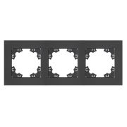 Рамка трехместная горизонтальная Афина графит (еврослот)