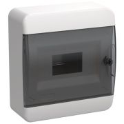 Корпус пластиковый навесной на 8 модулей ЩРН-П-8 IP41 TEKFOR черная прозрачная дверь