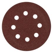 Круг абразивный на ворсовой подложке под липучку, перфорированный, P 80, 125 мм, 5 шт.