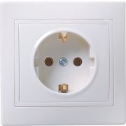 KVARTA Розетка 1-местная с заземлением без защитных шторок 16А РС10-3-КБ белый GENERICA