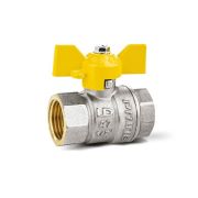 Кран шаровой латунный никелированный 11б27п Ду20 Ру40 (3/4') ВР/ВР бабочка GAS