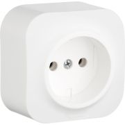 Розетка 1-местная для открытой установки без заземления без защитных шторок 16А белый QUTEO