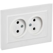 BRITE Розетка 2-местная без заземления без защитных шторок 10А в сборе РС12-2-БрАБ арктический белый IEK