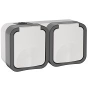 Розетка 2-местная горизонтальная TORS 16А IP55 белый