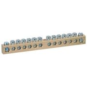 Шина NO-122-33 PEN земля-ноль 8х12мм 14/1 латунная крепеж по центру