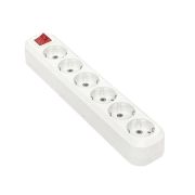 Колодка 6 гнезд с заземлением с выключателем 16А Эксперт